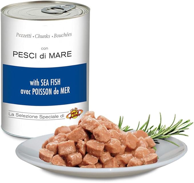 Pezzetti con PESCI di MARE per cani e gatti, Pet's Planet 405 g.