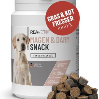 ReaVET Erba e escrementi per cani, per mangiare erba e feci, calma lo stomaco e riduce il bruciore di stomaco, erbivori senza cereali, senza zucchero