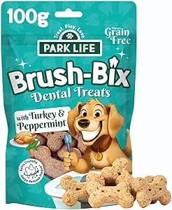 Park Life Brush-Bix Premi per Cani, Tacchino e Menta Piperita, 100g