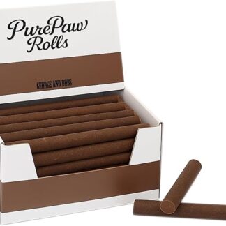 George & Bobs PurePaw Rolls Salmone – 50 pezzi 17 cm pezzo XXL per cani, gusto salmone, senza cereali, con omega-3, per cani di taglia media e grande, cura dentale e muscoli masticatori