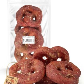 HAPPET Pezzi Precel con agnello, 4 pezzi, facile da digerire, ad alto contenuto proteico con carne di agnello e pelle cruda, snack sani per cani di tutte le razze