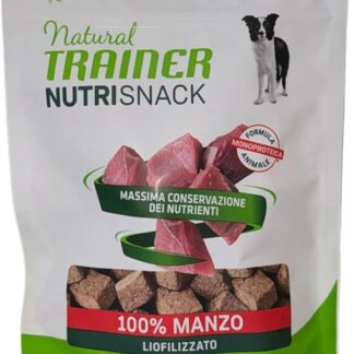 Snack cane natural trainer 100% MANZO | 3 confezioni da 50 grammi l'una. Alimento adatto per cani cuccioli e adulti di tutte le taglie.