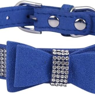 YARNOW 1pezzi Collare Per Animali Domestici Con Fiocco e Borchie Colore Blu Scuro Taglia Xs Accessorio Creativo e Confortevole Per Cani e Gatti Per Foto e Occasioni Speciali