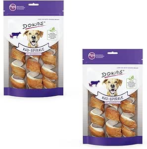 Dokas Dog - Spirale da masticare con petto di pollo per cani, 2 x 110 g