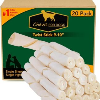 CBROSEY Golden Chews - Bastoncini rotanti per Cani da 22,9-25,4 cm, Confezione da 20 Extra Spesso, Foglio Singolo.