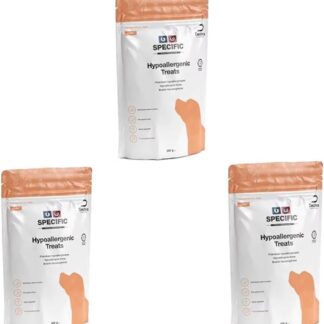 SPECIFIC CT-HY Hypoallergenic Treats | Confezione Tripla | 3 x 300 g | Leccornie per cani con reazioni alimentari | Ricompensa per cani di tutte le razze e di tutte le età | Con riso e salmone