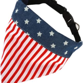 POPETPOP Bavaglino Per Cani Cotone Stile Bandana Con Motivo American Flag Accessori Per Cani Di Taglia Per Occasioni Speciali e Feste Facile Da Indossare e Comodo