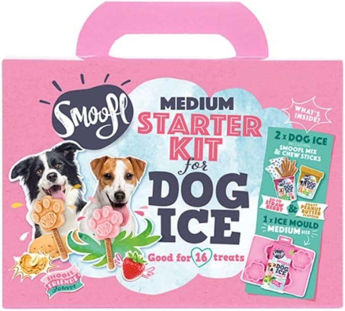 Kit Gelato per Cani, Set Iniziale Medio, Include Stampo e 2 Mix per 16 Gelati