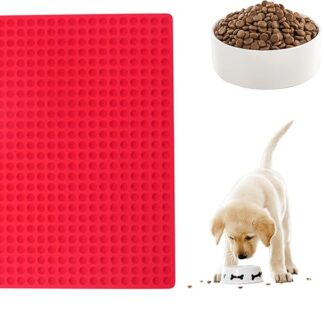 Cosmeria Stampo in silicone per biscotti per cani, rosso, 1 pezzo, 468 scomparti emisferici per cani mini caramello gommoso ganache