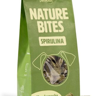 petifool Nature Bites Spirulina | Snack naturale per cani | Spirulina e alghe | Senza additivi artificiali | Senza cereali | Vegano | 200 g | Produzione tedesca