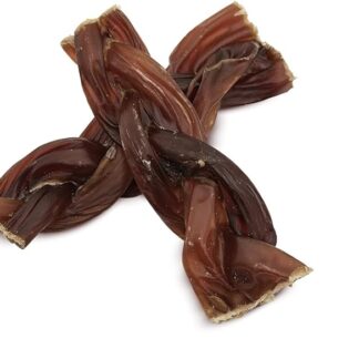 Nervo intrecciato 10 cm per cani - Borsa da 13 pz/350 gr - 100% Toro - Snack disidratato per cani senza sostanze chimiche - GESPETFOOD