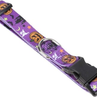 COLLBATH Collare E Guinzaglio Per Cani Decorazione Halloween Realizzato in Poliestere Confortevole E Resistente Vivaci