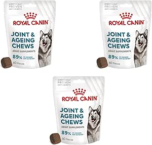 ROYAL CANIN Joint & Ageing Chews | Confezione Tripla | 3 x 240 g | Snack per Cani Adulti di Tutte Le Taglie e Razze | Sacchetto richiudibile | Sviluppato con veterinari | con cozza Verde neozelandese