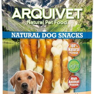 ARQUIVET Osso di pollo con calcio - 100 gr - Snack 100% naturali per cani - prelibatezze per cani - Prodotto leggero - Molto ricco di sostanze nutritive