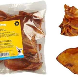 Boomy - Orecchie di maiale - Snack naturali per cani - Snack di carne secca per cani - 8 pezzi