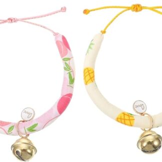 Generico 2 Pz collare di coniglio bunny rabbit cattier bell collare accessori gabbia recinzione Carino collare decorativo per animali domestici collare per animali domestici stoffa