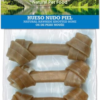 ARQUIVET Osso annodato in pelle bovina - 12 cm - Confezione da 3 unità - Ossa per cani - Snack per cani