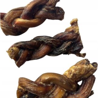 Lucze Premium - Spuntino per cani – treccia di manzo in branca di bue – 6 – 14 cm – 500 g – bastoncini da masticare per cani – articolo naturale per cani – misura lunga – spuntino per cani Lucze