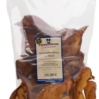Tiernahrung Schwenner - Orecchie di maiale 10 pezzi - Zoccoli per cani per una dentatura forte e pulita - essiccati