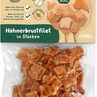 Knuffelwuff Filetto di petto di pollo in pezzi | ricompensa ad alto contenuto proteico essiccato all'aria con 94% di pollo, richiudibile, snack da allenamento per cani grandi e piccoli