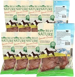 Dehner Best Nature - Snack per cani, 100% naturale, spuntino da masticare per cani, orecchie di maiale, 8 x 2 pezzi (720 g)