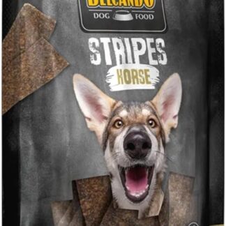 Belcando Stripes Horse | 70 g | Snack per cani | con superfood: lievito di birra, krill ed erbe aromatiche | Senza cereali | Senza uso di zucchero | Extra carne