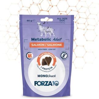 Forza 10 Snack Cane Metabolic, snack per cani adulti di tutte le taglie e razze, favorisce il metabolismo lento | 3 confezioni da 80 grammi l'una.