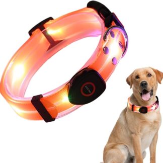 Led Dog Collar, Rechargeable Light-Up Pet Necklace, Adjustable Glow Safety Collar, Waterproof, Night Walking, Outdoor Visibility, 70x2.5x2.5cm Multiple Colors