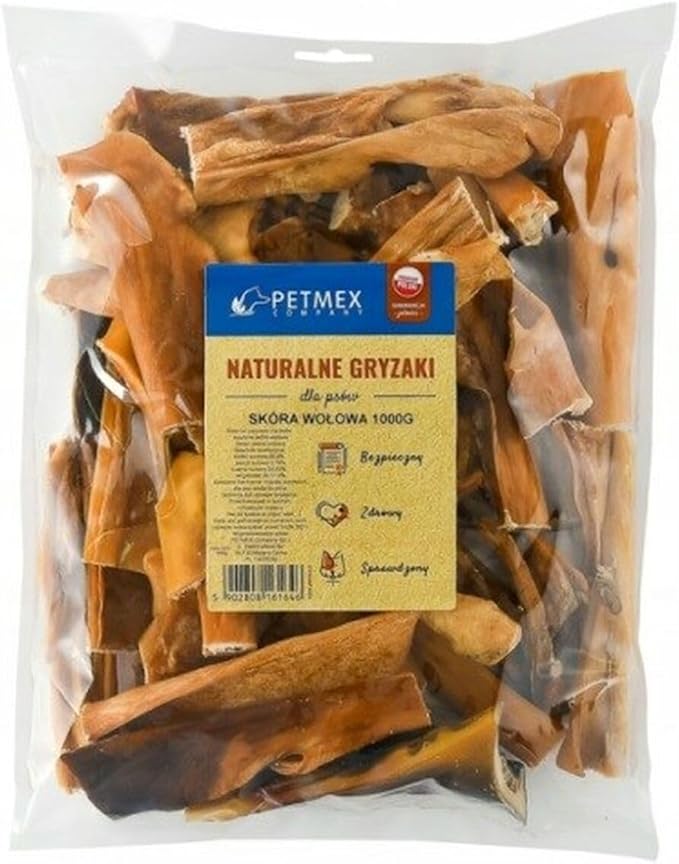 Pelle di bovino, 1000 g, pezzi, 100% bovino, snack da masticare di alta qualità, ideale per la pulizia dei denti