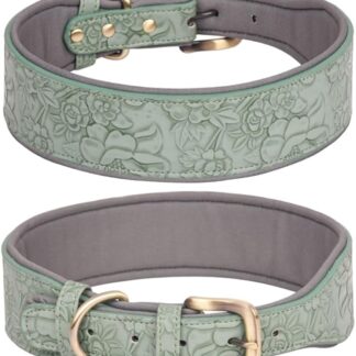 YPREWY Collari per cani in pelle per passeggiate Collari imbottiti morbidi per razze di grandi dimensioni Accessori per collare di addestramento per animali domestici