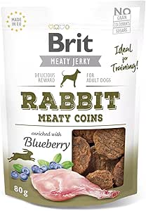 Snack per Cani VAFO PRAHA s.r.o. Brit Dog 80G Snack Justky Rabbit Monete