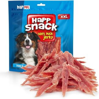 HAPPET Dolcetto per cani, 500 g a strisce d'anatra, massaggiagengive morbido naturale, dolcetto ad alto contenuto di proteine e a basso contenuto di grassi, snack salutare per l'igiene orale, dentale