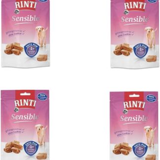 Rinti Sensible Snack Anatra | Confezione da 4 | 4 x 120 g | Alimento complementare per cani adulti | Per cani sensibili | Facile da digerire con garanzia di vera carne