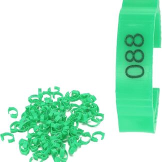 Acouto 100 STC per Pollame di Pollame, Gamba per L'identificazione Ad a Becco per Uccelli Anatre, Slot a 6 Carte, Colorato, Grande e Piccolo, in Plastica Variabile [per le Organizzazioni di (Verde