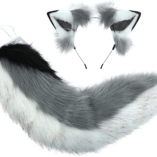 YIZITU per Simulazione Puntelli Cosplay Animali Orecchie Cane per Set Accessori per per Halloween