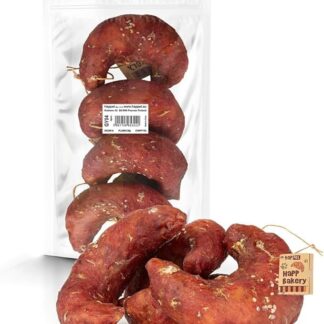 HAPPET Croissanty Coniglio per Cani - 4 Pezzi - Dolcetti naturali a base di carne di coniglio 22% e pelle cruda, croissant dentali facilmente digeribili per cani di tutte le razze