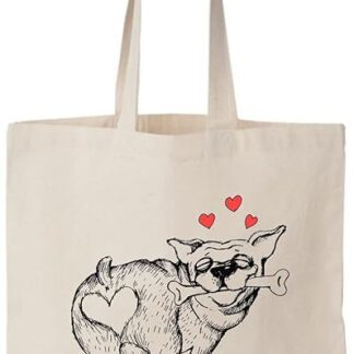 Have A Lovely Day Happy Dog con una gustosa borsa in tela di osso