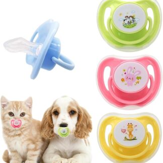 Generisch Tettarelle per gatti, 4 pezzi, giocattolo per cani – Esercizio di masticazione in silicone con protezione antipolvere per calmare lo sviluppo contro la noia gioco interattivo