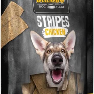 Belcando Stripes Chicken | 70 g | Snack per cani | Con superfood: lievito di birra, krill e erbe aromatiche | Senza cereali e senza zucchero | Con extra carne