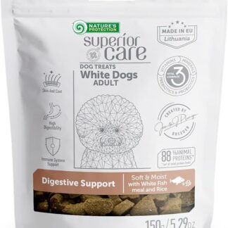 Nature's Protection Superior Care White Dogs - Supporto digestivo con pesce bianco e riso, per adulti, cani di tutte le razze, 150 g