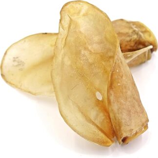 Orecchie di bovino essiccate per cani, 25 pezzi, articoli da masticare naturali, articoli da masticare per grandi e piccini