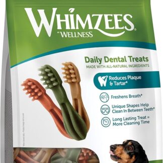 WHIMZEES Toothbrush XS, Stix da Masticare Per l'igiene Dentale per Cani di Molto Piccola Taglia XS (2-7kg), Ingredienti Naturali, Senza Cereali, 48 Pezzi, Taglia XS
