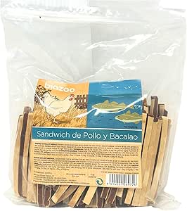 Biazoo Sandwich di pollo e merluzzo 500 gr Snack per cani adatto a tutte le razze e dimensioni. Snack Altamente digeribile e ad alto contenuto proteico.