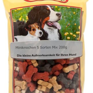 Classic Dog Snack Miniknochen 5 Sorten Mix 200g (Menge: 12 Je Bestelleinheit)