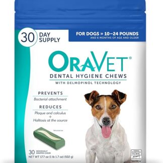 Merial, Strisce per l'igiene dentale di Oravet per cani (4,5-10,9 kg), trattamento dentale per cani, confezione da 30