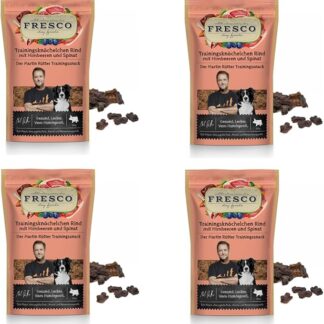 Fresco Martin Rütter - Cuccia da allenamento con lamponi e spinaci, confezione da 4 pezzi | 4 x 150 g | spuntino monoproteico naturale per cani | ricetta senza cereali