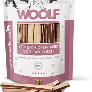 WOOLF Snack per cani 100 g - panino morbido con pollo e merluzzo