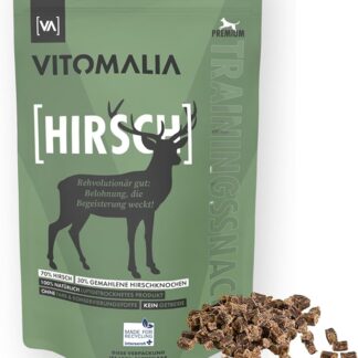 VITOMALIA® Snack da allenamento a forma di cervo, 500 g, per cani, profumati intensi, delicati, secchi, per addestramento dei cani, senza cereali e naturali, per cani