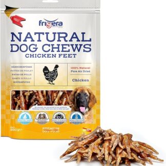 Frigera Piedi di pollo 250 g – Snack per cani naturali senza additivi, senza glutine e cereali, supporta la sana digestione e la cura delle articolazioni