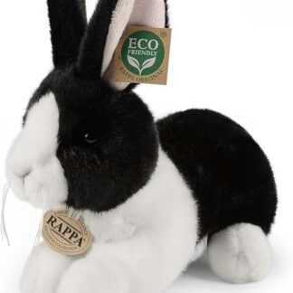Rappa Knuffel Konijn wit-zwart 25 cm